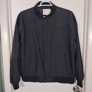 Vtg 90s Arnold Palmer Black Bomber Jacket Men's XXL Golf Zip Pockets Grandpa